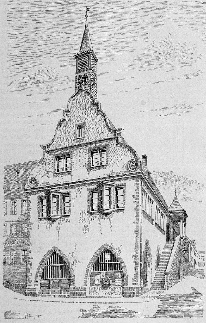 Fig. 38 - Rathhaus in Lahr vor 1885