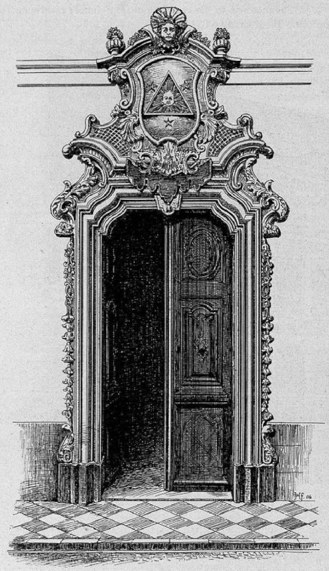 Fig. 41 - Portal vom Hause Marktplatz Nr. 2 in Lahr (Anmerkung: heute Südfassade Stadthalle Lahr)
