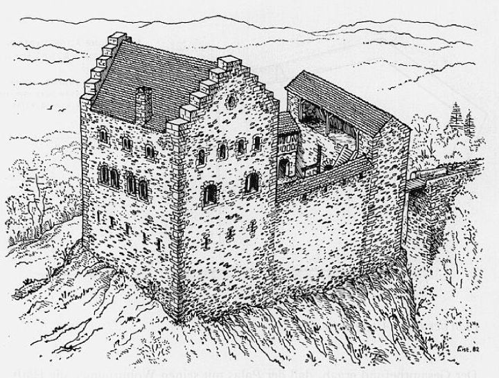 Rekonstruktion der Burg Altgeroldseck. Zeichnung: Karl List